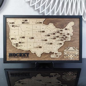 Carte du stade de la LNH, carte de voyage personnalisée, carte de hockey, décoration d'intérieur, cadeau personnalisé, cadeau pour lui