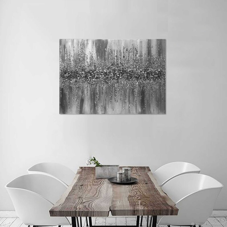 Silver Glitter Glass Painting Glitter Painting Glitter Art Etsy