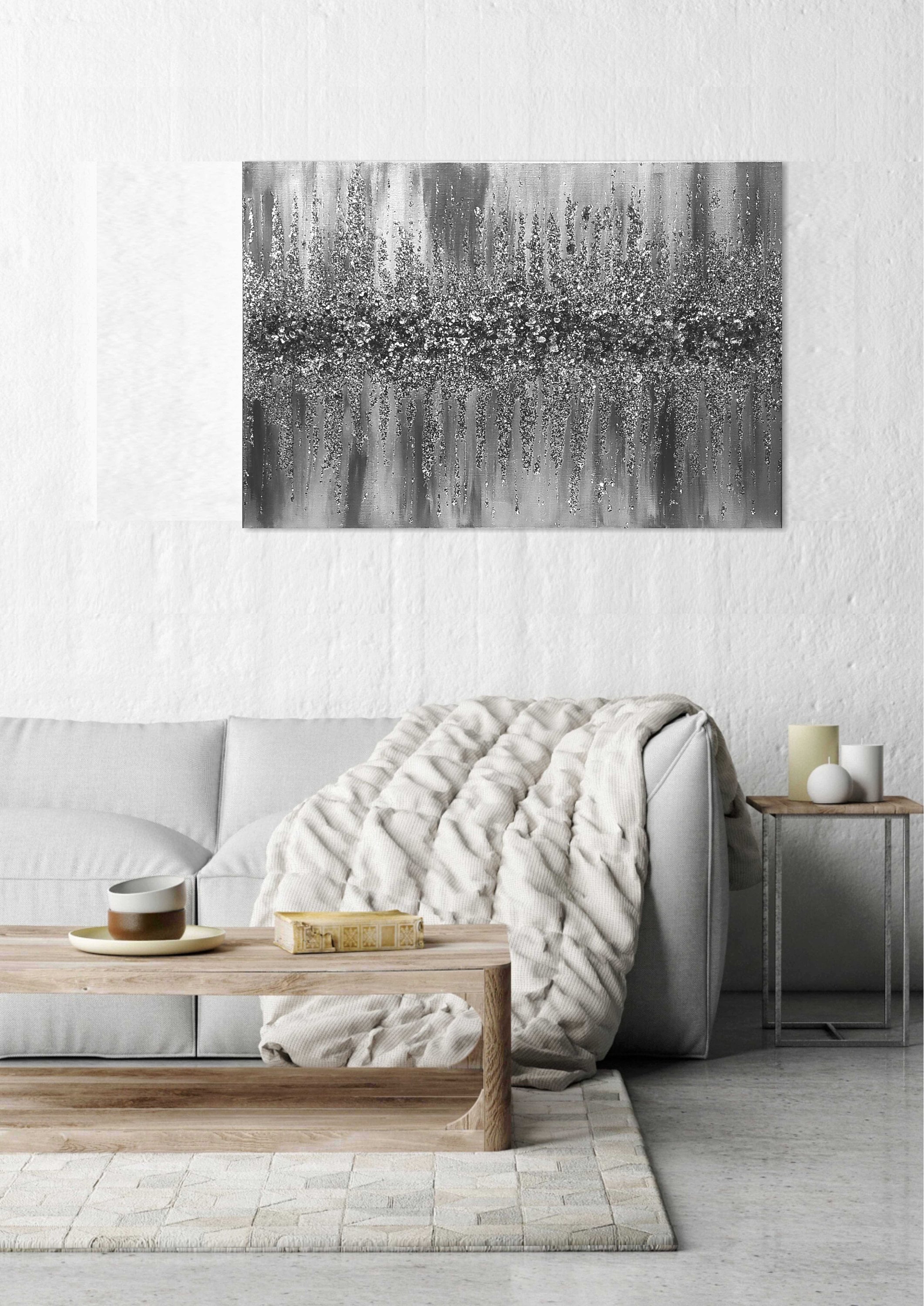 Silver Glitter Glass Painting Glitter Painting Glitter Art Etsy UK