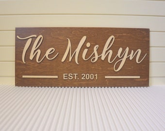 Custom Sign Wedding Sign Last Name Sign Established Sign Personalized Rustic Gift  Wedding Gift Family Name Sign 3D Wood Sign