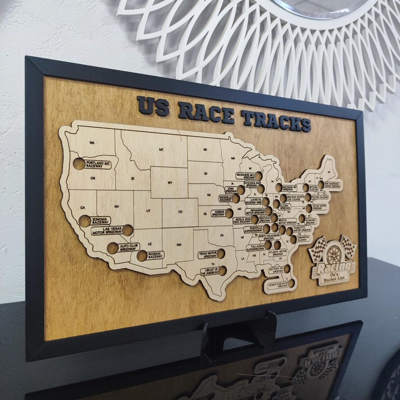 Mappa personalizzata delle piste da corsa, mappa da viaggio, regalo per papà, regalo di anniversario immagine 11