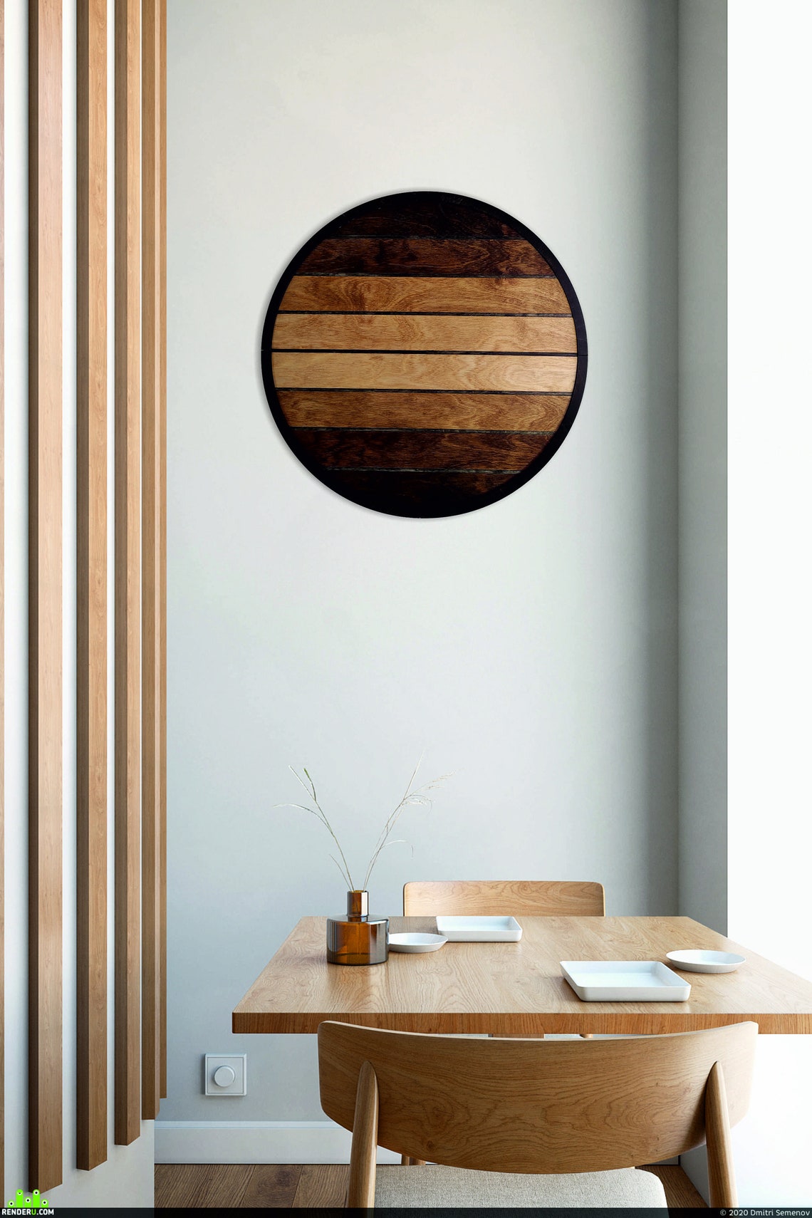 Wood Wall Round Decor Wood Wall Hanging Geometric Wood Wall Etsy