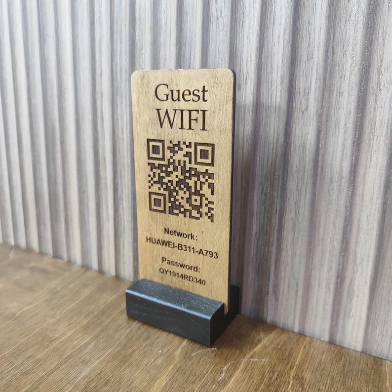 Custom Made QR Code Menu Sign, Wifi Sign, Public Sign, Wooden Sign ...