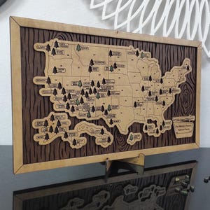 National Parks Reisekarte, personalisierte Karte, USA Reisekarte, Grand Canyon, Geschenk für Wanderer, Geschenk von der Familie, Jubiläumsgeschenk