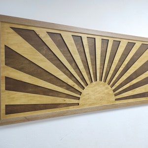Sunrise Wall Decor, Headboard Boho, Minimalist Wall Art, Wooden Wall Hanging, Boho Decor, Living Room, Bedroom Decor