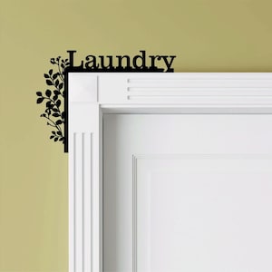 Laundry Room Sign, Home Decor Signs, Laser Cut Door Topper, Personalized Door Decor, Custom Name Sign, Door Signs, Over The Door Sign