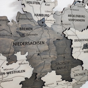 3D Landkarte Deutschland, Wanddeko, Wanddeko, Wanddekoration, Housewarming Geschenk, Geburtstagsgeschenk