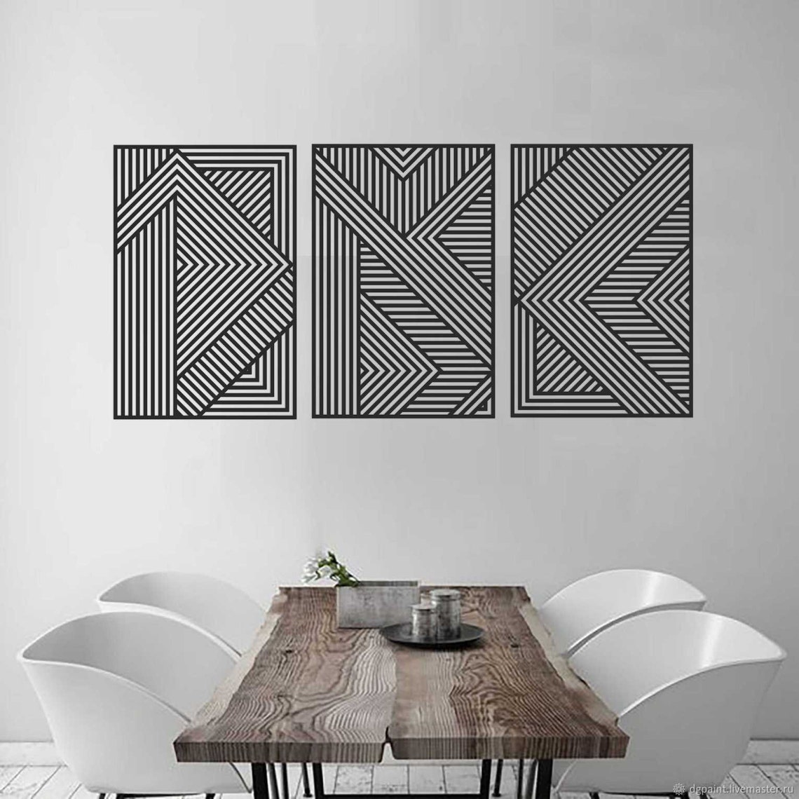 Wood Wall Art Geometric Wood Panel Art Geometric Wood Wall Etsy
