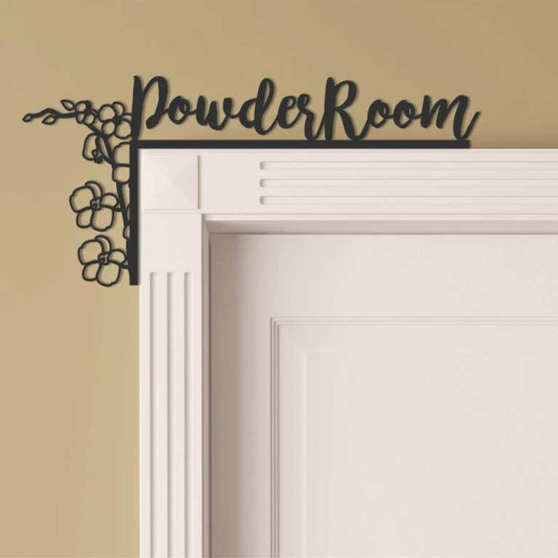 Powder Room Sign Home Decor Signs Laser Cut Door Topper Etsy UK