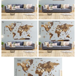 3D Wooden World Map, 5th Anniversary Gift, World Map Wall Art, Wall Decor, Housewarming Gift, Wedding Gift