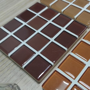 Glass Tile Coasters, Tiled Coster, Housewarming Gift, Checkered Tile Coaster, Gift for Her