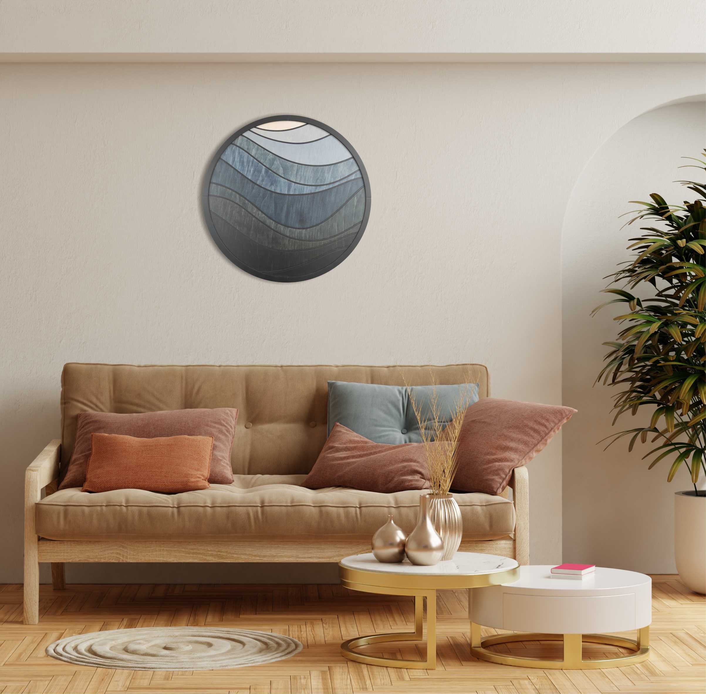 Wood Wall Round Wall Art Wood Modern Decor Wood Wall Hanging Etsy