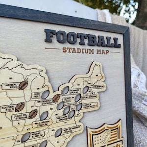 NFL Stadium Travel Map, Football Stadiums Map, Football Stadium Tracker, Personalized gift, Travel Map, Gifts For Men, Wedding Gift