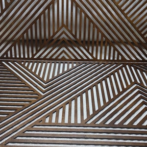 Wood Wall Art Set of 3 Geometric Wood Lines Panel Bedroom Living room
