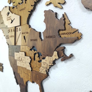 3D Wooden World Map, 5th Anniversary Gift, World Map Wall Art, Wall Decor, Housewarming Gift, Wedding Gift