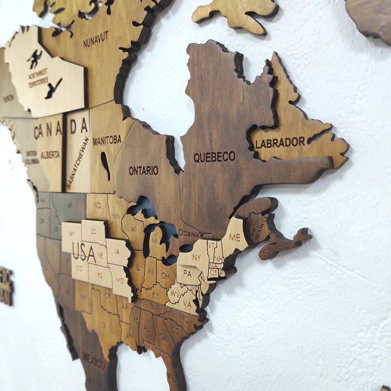 3D Wooden World Map, 5th Anniversary Gift, World Map Wall Art, Wall Decor, Housewarming Gift, Wedding Gift