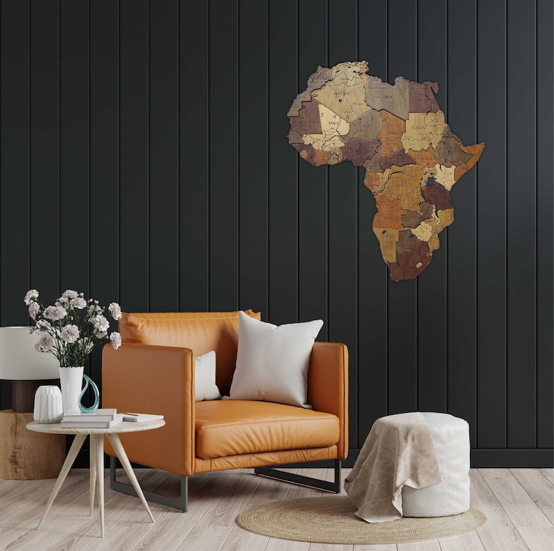 Wooden Africa Map Africa Travel Map Wall Art Map of Africa Etsy UK