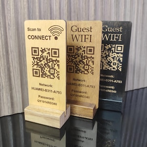 QR Code Menü Schild, WLAN Schild, öffentlichen Schild, Holzschild, WLAN Schild