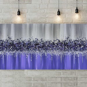 Purple Silver Glitter Glass Painting, Violet Glitter Painting, Glitter Art, Lilac Glitter Art, Abstract Painting, Abstract Art, Wall Decor