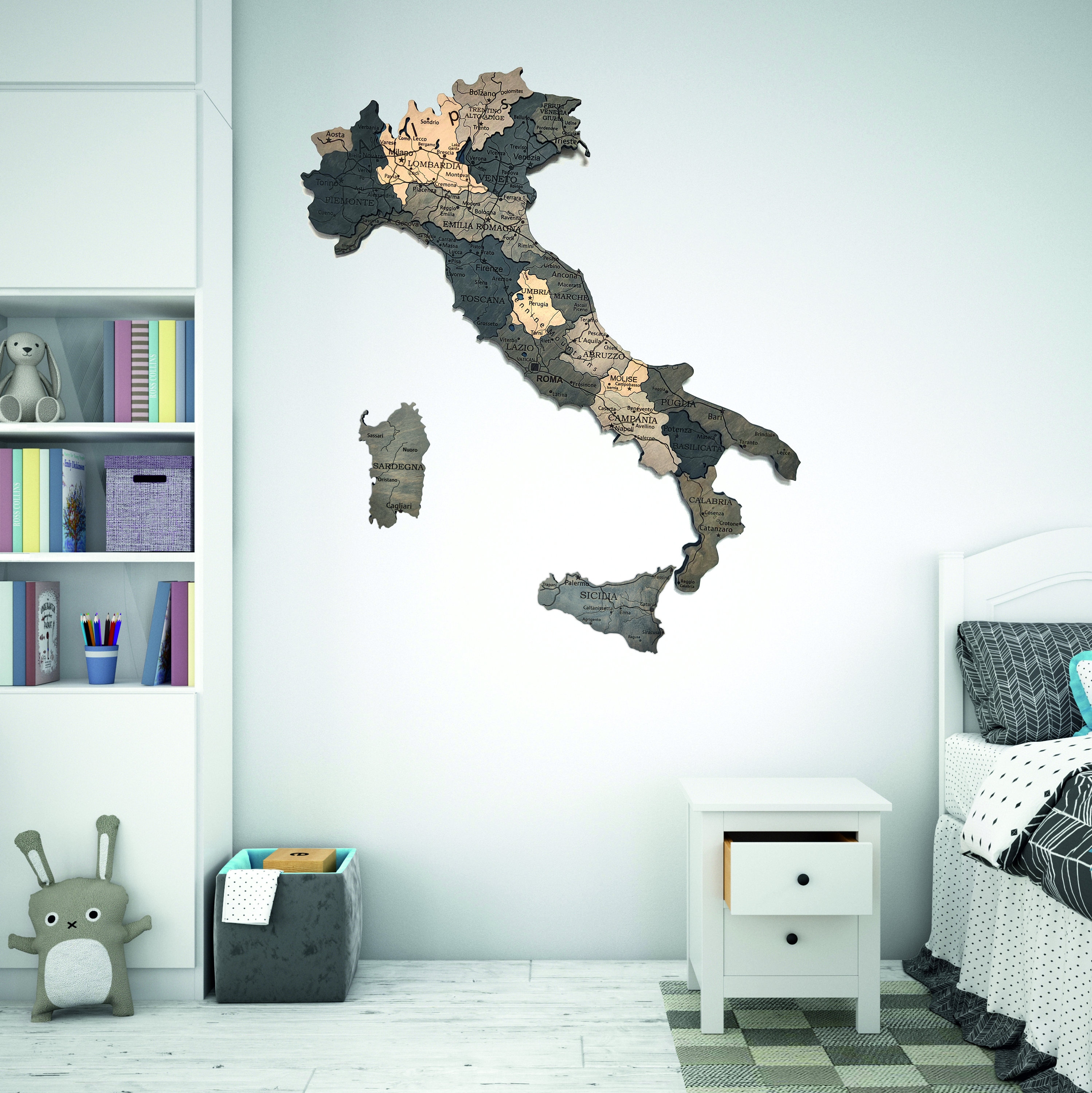 Rustic Italin Map Background Wooden Italy Travel Map, Mappa Italia, Wall Art Decor, Italy Travel Map ...