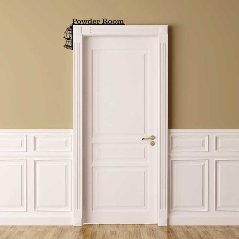 Powder Room Sign Home Decor Signs Laser Cut Door Topper Etsy