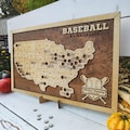 MLB Stadium Map, Baseball stadium map, Pro baseball stadium tracker, Baseball gift, Stadium travel map, Personalized gift, Gift for him product logo