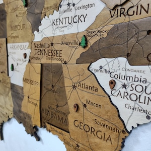US National Parks, Reise Karte aus Holz, Pinnwand, Wanddeko, Wanddeko, Hochzeitsgeschenk, Hochzeitsgeschenk