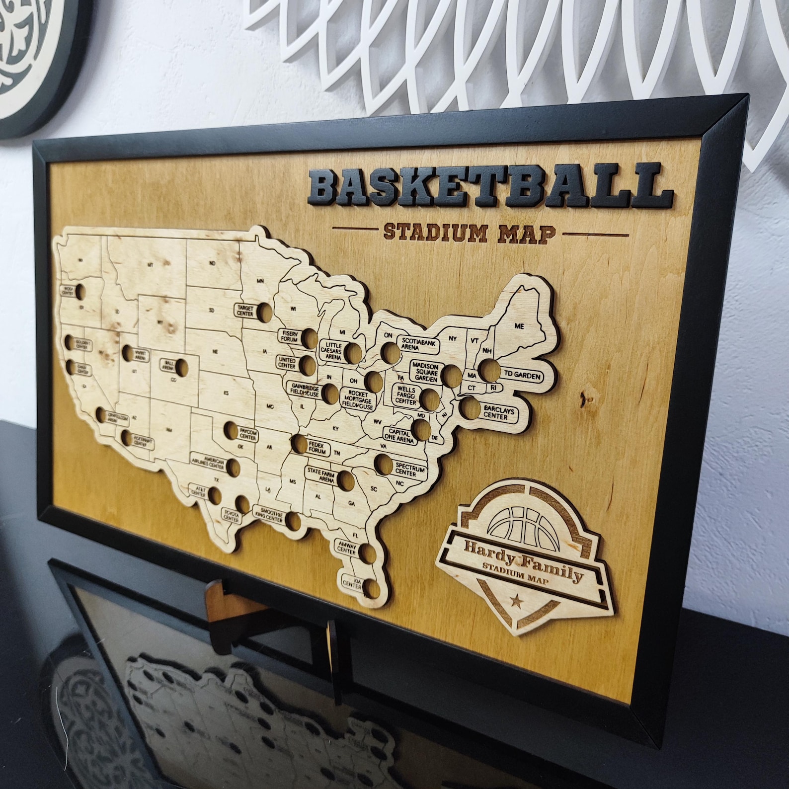 Basketball Stadium Map, NBA Stadium Tracker, Anniversary Gift, NBA ...