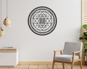 Sri Yantra, Sacred Geometry, Wooden Wall Decoration, Yoga Decor, Home Decor, Sacred Geometry