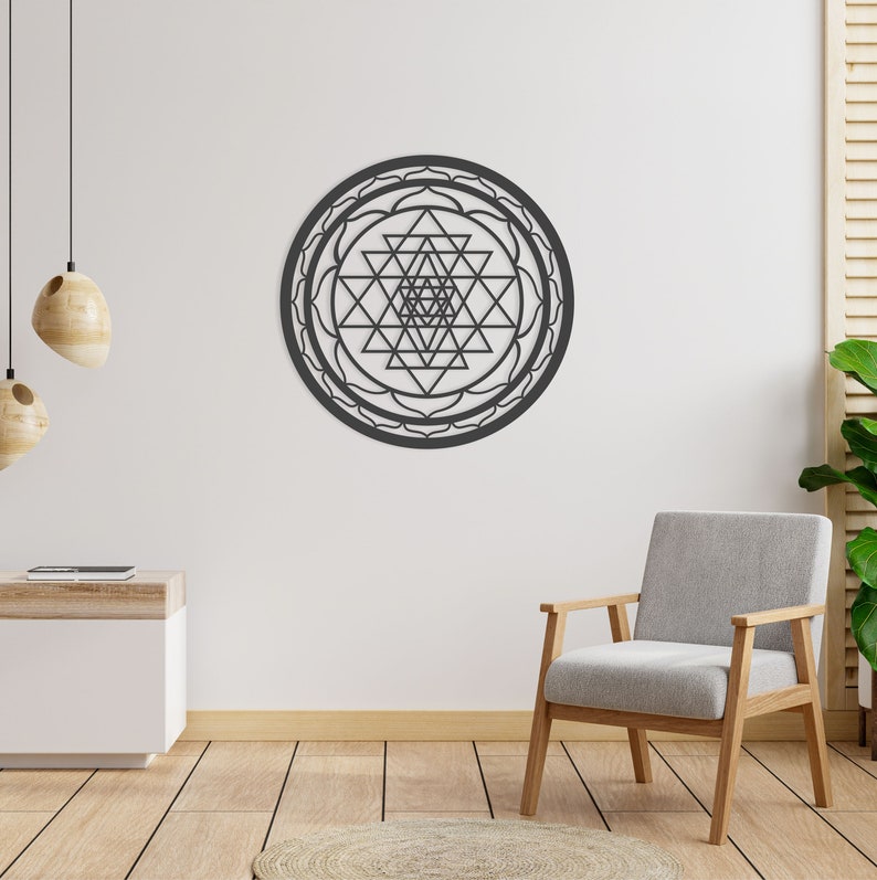 Sri Yantra, Sacred Geometry, Wooden Wall Decoration, Yoga Decor, Home ...