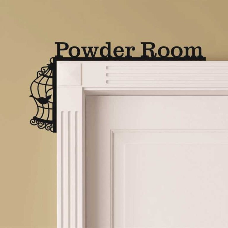 Powder Room Sign Home Decor Signs Laser Cut Door Topper Etsy