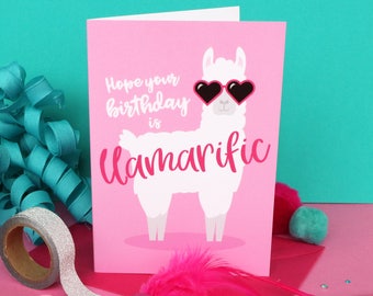 Llama birthday card / Llama card / Alpaca birthday card / Cute birthday card / Alpaca card / Birthday card friend / Quirky birthday card