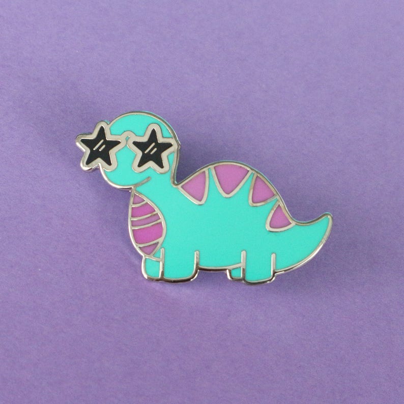Dinosaur Pin / Dinosaur Enamel Pin / Dinosaur Badge / Dinosaur - Etsy