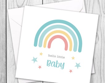 Unisex Baby Card / New Baby Card / Gender Neutral Baby Card / Rainbow Card / New Baby Card / Baby Shower Card / Rainbow Baby Card