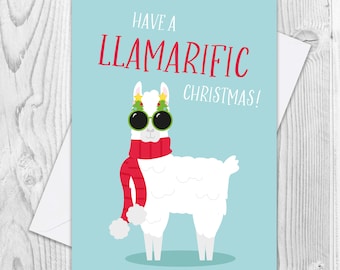 Llama Christmas Card / Alpaca Christmas Card / Llama Lover Card / Alpaca Lover Card / Llama Xmas Card / Alpaca Xmas Card