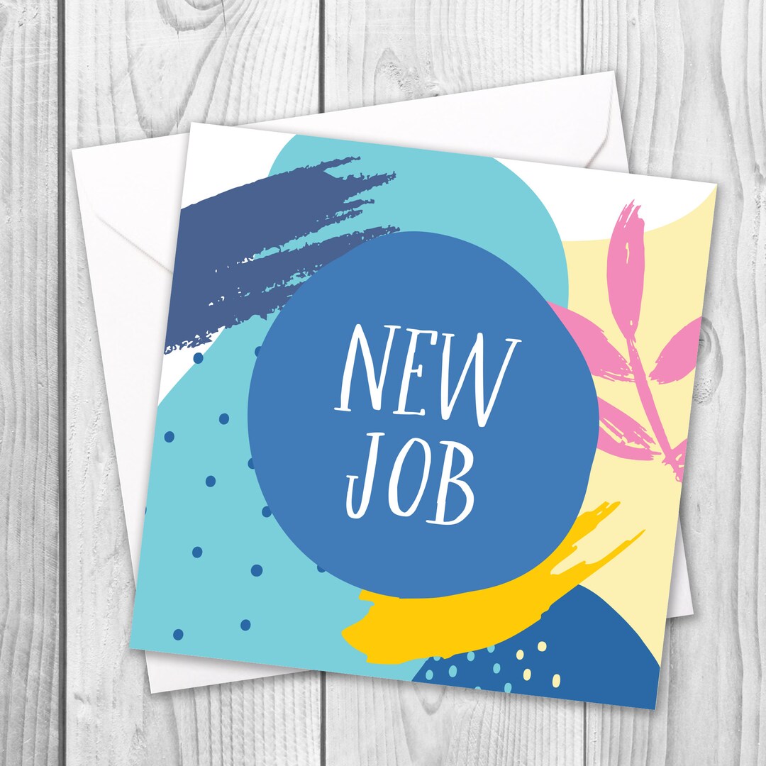 New Job Card New Job Congratulations Card New Job Etsy