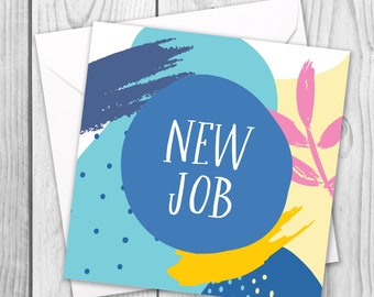 New Job Card / New Job Congratulations Card / New Job / Leaving Work Card / Leaving Card / Modern New Job Card / Cute New Job Card