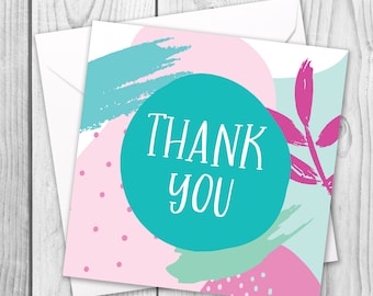 Thank You Card / Thanks Card / Cute Thank You Card / Friend Thank You Card / Thank You Card for Her / Modern Thank You Card