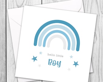 Baby Boy Card / New Baby Boy Card / It's a Boy Card / New Baby Card / Baby Boy / Rainbow Card / New Baby Card / Baby Shower Card
