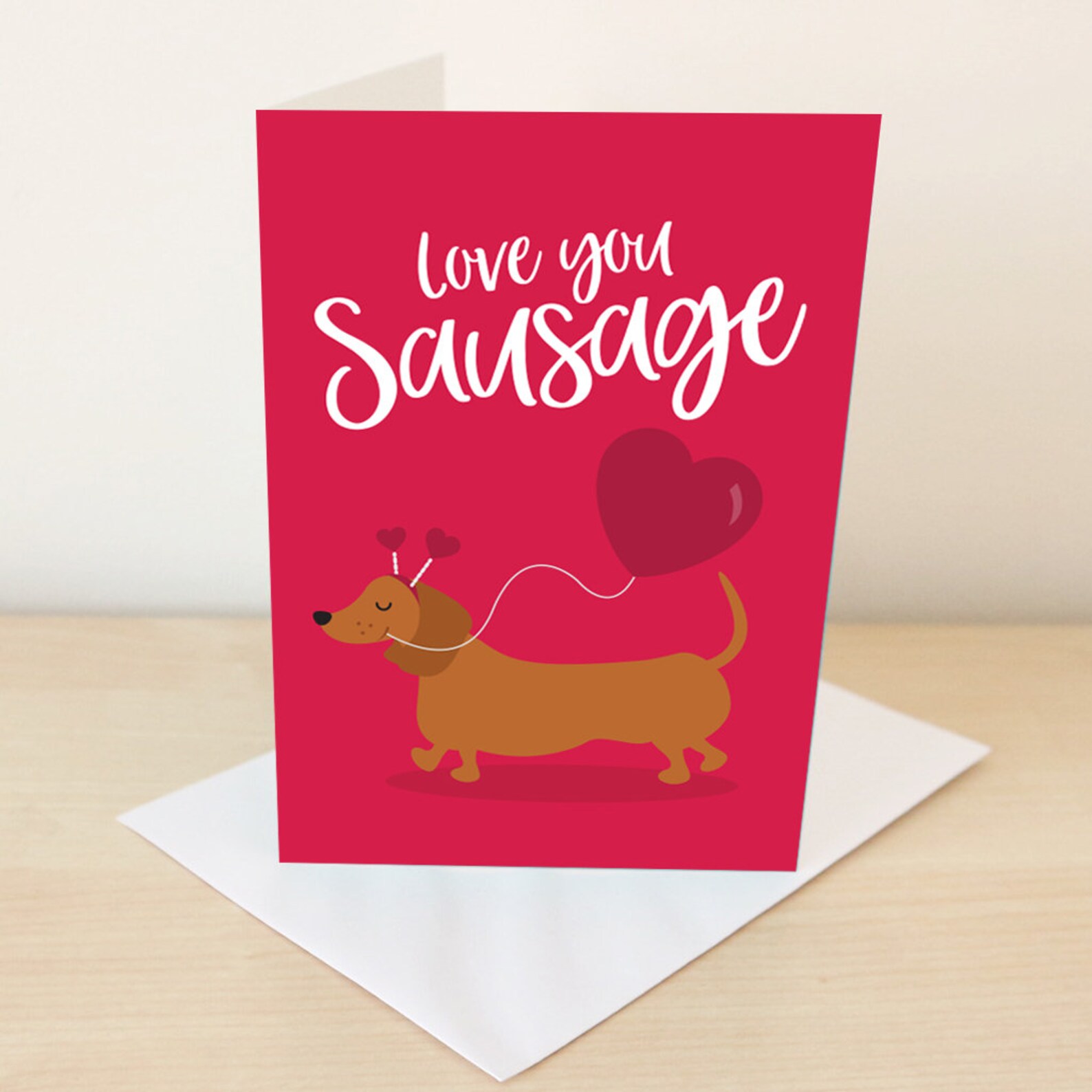 Dachshund Valentines Day Card / Sausage Dog / Valentines Card Etsy Israel