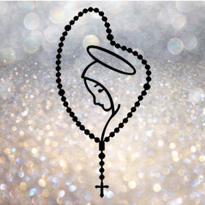 Rosario | Virgin Mary Rosary | Virgen Maria - Vinyl Decal,  Laptop Decal, Car Decal, Glass Decal