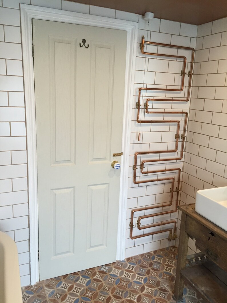 Copper towel rail Etsy