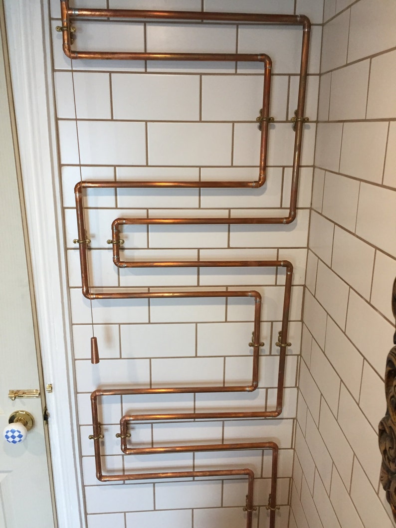 Copper towel rail Etsy