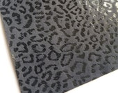 METALLIC LEOPARD CHARCOAL, faux suede sheet, 8x11 sheets, animal print material, animal print fabric, faux suede material, felt fabric