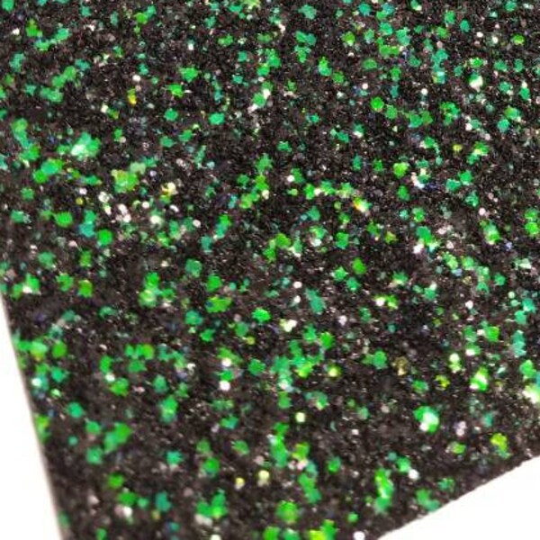 LEPRECHAUN chunky glitter canvas sheet,8x11 canvas sheet,black green glitter sheet,glitter fabric sheet,glitter fabric material