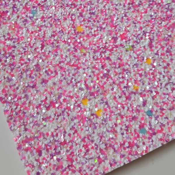 GIRL POWER: chunky glitter canvas sheet,8x11 canvas sheet,glitter sheet,pink purple white,canvas backed glitter fabric sheet,glitter fabric