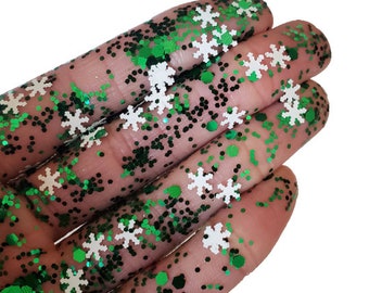 ELF- Christmas glitter, loose glitter, polyester, glitter for tumbler, resin, chunky glitter, body glitter, nails, holiday, xmas, snowflake