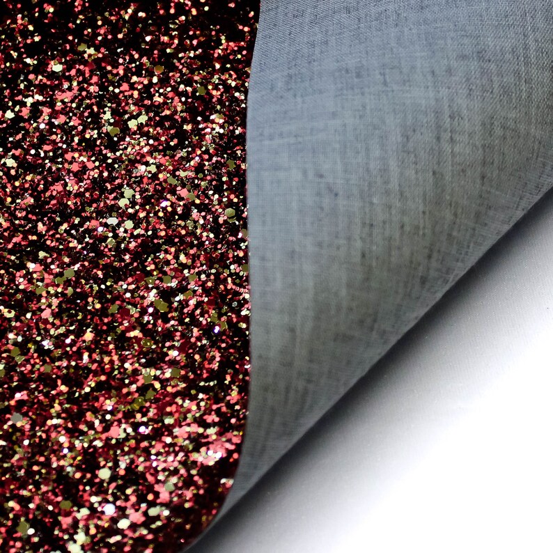 glitter fabric sheet red chunky glitter canvas sheet,8x11 canvas sheet RED GOLD Chunky glitter glitter fabric material glitter sheet