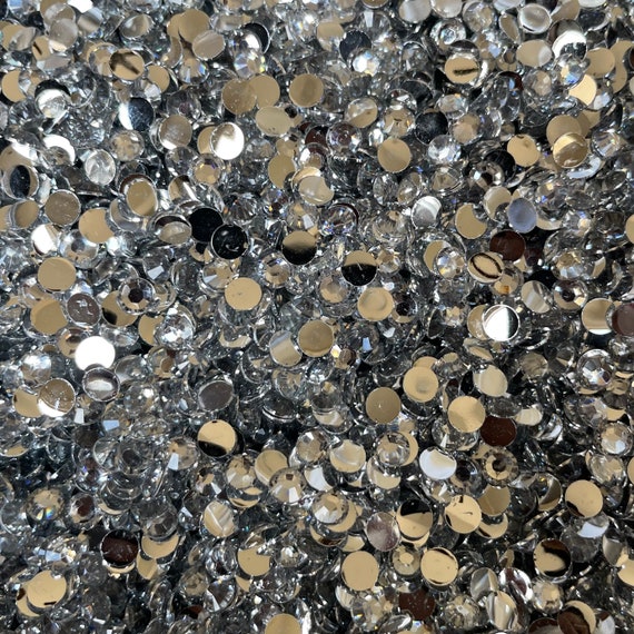 Silver RHINESTONES 2mm, 3mm, 4mm, 5mm, 6mm, flat back, ss6, ss10, ss16,  ss20, ss30, bulk, embellishments, faceted, #1228