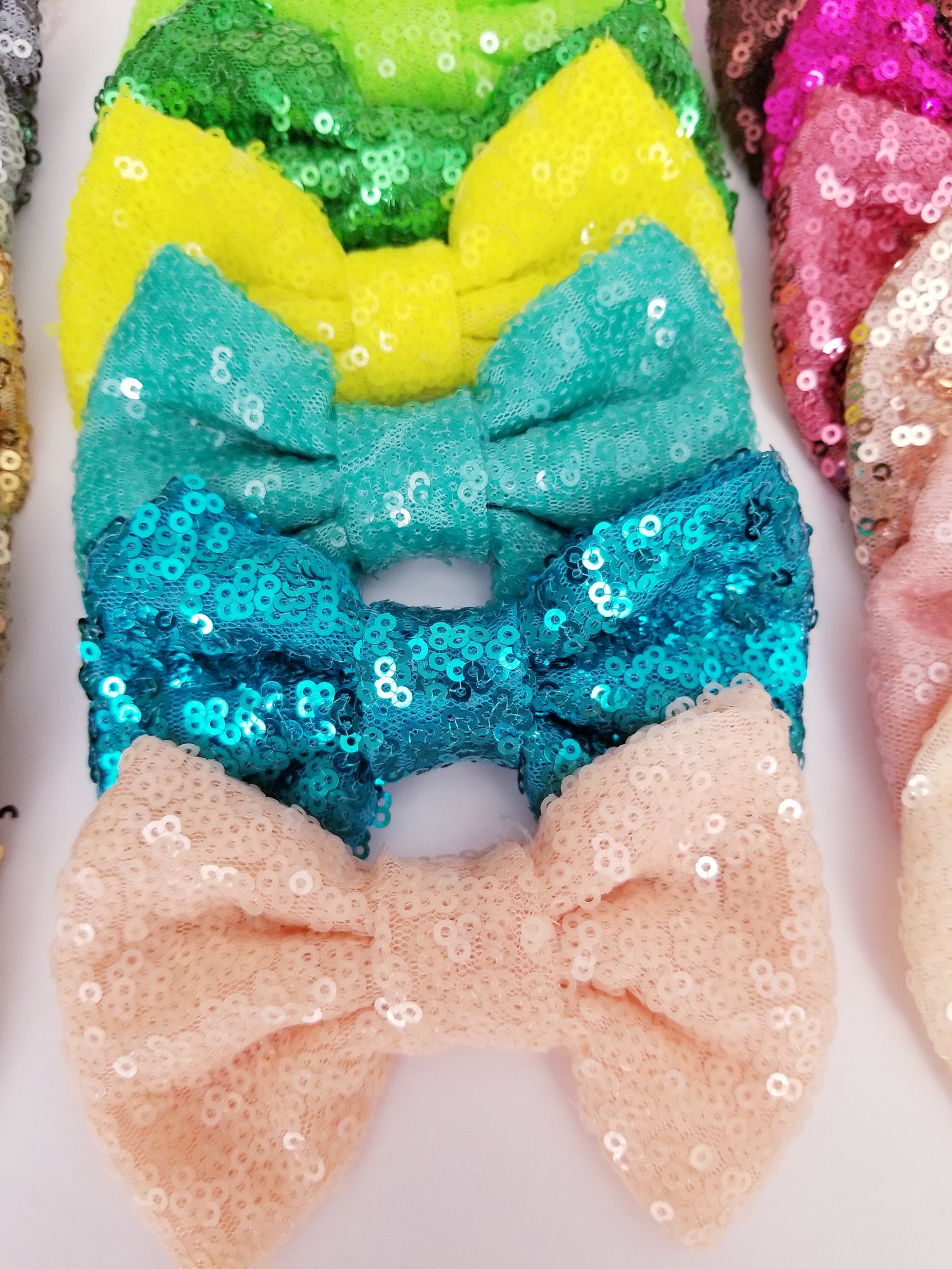 4 Inch SEQUIN HAIR BOW Sequin Bow Diy Bow Diy Hair Bow Etsy